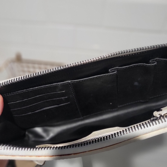 Burberry RARE Leather calf Beige Woven Wallet clutch - Picture 6 of 8